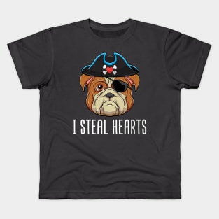 I Steal Heart Valentine Gift For Dog Lover Kids T-Shirt